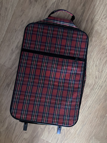 Small red checker trolly case