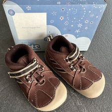 Start-Rite Tots Baby Shoes Size 3F Brown Nubuck Crimper Pre-Walkers Memory Boxed