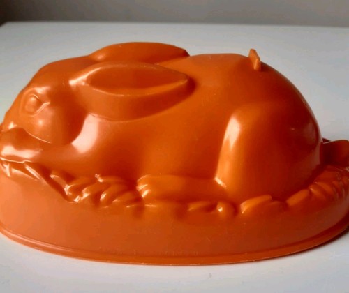 Vintage orange rabbit - rabbit, plastic