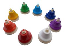 Set of 8 Tuned Hand Bells C to C by CCM Hand Musical Instrument Press Down