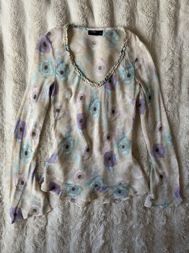 Lindex cream floral sheer - lindex,