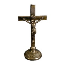 metal Crucifix Jesus God Holy Spirit Catholic Christianity INRI 7.2" Vintage