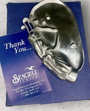 Vtg 1991 Seagull Pewter Golf Bag Club Trinket Dish Change Tray Boxed Canada