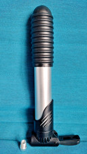 Telescopic Hand pump for schrader valve + adapter for presta USED black silver
