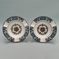 Wedgwood Florentine Turquoise Bone China Pair Of Ashtrays Pin Trinket Dishes