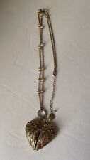 Vintage BETSEY JOHNSON Fly With Me Angel Wing Crystal Heart  Big Pendant Mirror