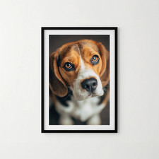 A4 Beagle Dog Close Up Art