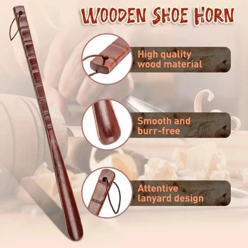 Extra long wooden shoe horn - shoe,