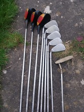 Ping Eye2 Irons 4-8. Woods 1, 5, 3 White Dot, Anser Putter. Steel Shafts 