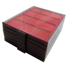 Coin Box Protection Display Drawer Tray red bottom clear cover different types