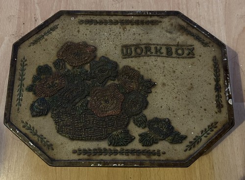 Vintage workbox empty - workbox, tin