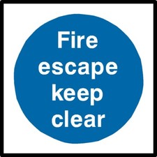 Fire escape keep clear sign - escape,