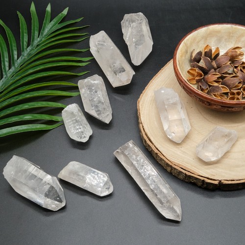 Large clear quartz point - clear,