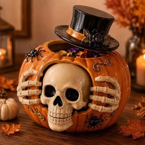 Halloween skull pumpkin - halloween,