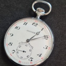 Vintage metal gents Gigadet 17 jewels INCABLOC Swiss Pocket Watch Working re4272