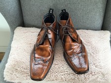 JEFFERY WEST M&S AUTOGRAPH BROWN LEATHER PUNCHED BROGUE SHOES BOOTS UK 9.5