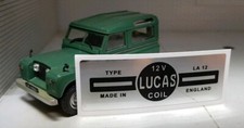 Land Rover Series 1 2 88 109 1957-59 Lucas LA12 Coil Black Silver Sticker Decal