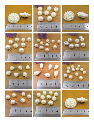 Pearl bridal sew buttons - pearl, on