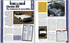 Citroen SM - 1970/1980 A Century Of Cars - Hachette Page