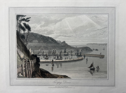 1814 antique print torquay - print;,