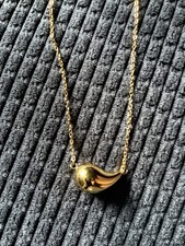 M&S Autograph 14ct Gold Plated Teardrop Droplet Necklace with Storage Bag RRP£28