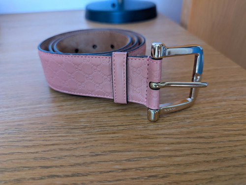 Gucci pink leather logo - leather,