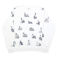 JERZEES Mens White Crew Neck
