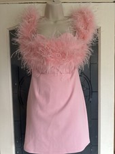 Pink Feather Mini Dress Size 8
