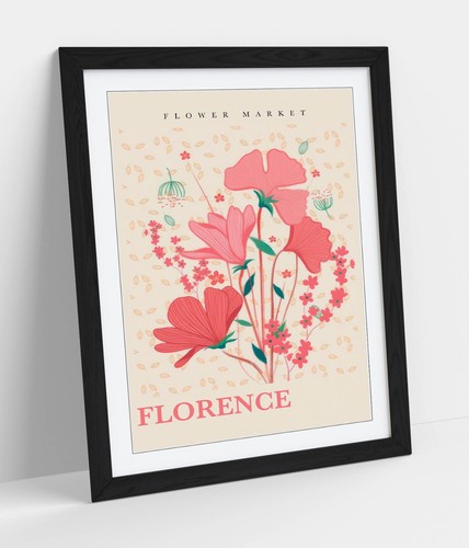 Flower market florence poster - market,