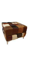 Patchwork Upholstered Footstool Ottoman Living Room Decor