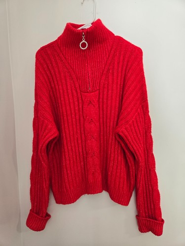 Venus oversized red cable knit - venus,