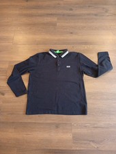 Hugo Boss Long Sleeve Polo Shirt Size Medium Black