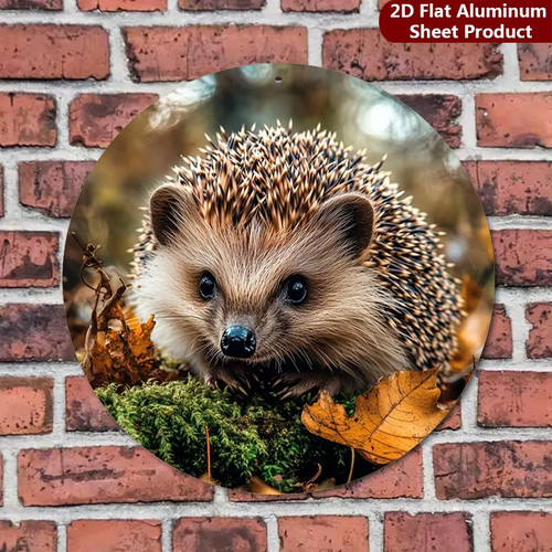 Hedgehog garden plaque metal - hedgehog,