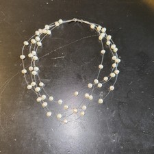 Vintage Gutta’s Infinity Pearl Necklace Sterling Silver