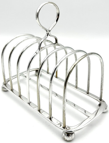 Antique silver plate toast - antique,