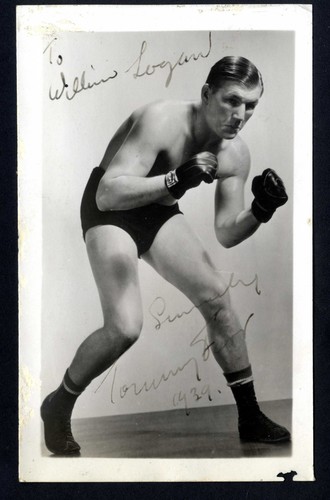 1941 tommy farr signed rppc - tommy,