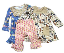 Pete & Lucy Boutique Clothing Lot of 3 Dresses & Bottom Cute Girls Size 12-18M