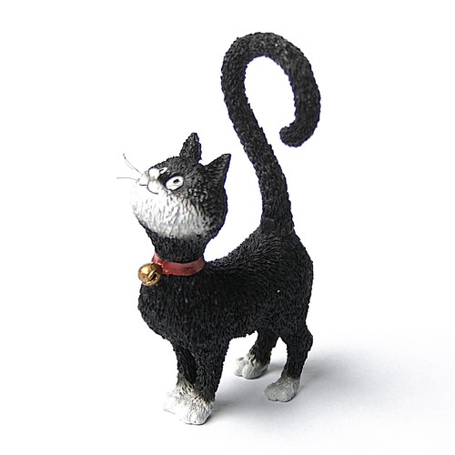 Black cat question mark - black,