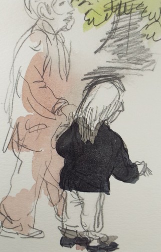 Original watercolour seated - watercolour,, 'seated