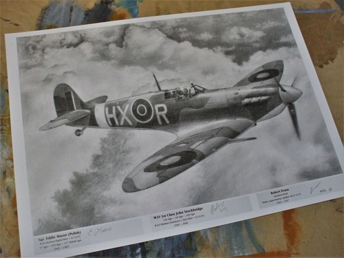 Spitfire pilot signed - spitfire,