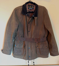 Barbour Mens Ursula Waxed Jacket, Size Large, Colour Brown