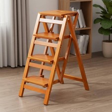 Bamboo Ladder Stool Sturdy
