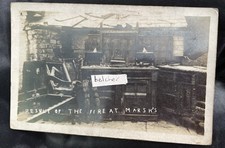 1909 Old Leake Fire Damage At Marsh’s Retired Vet Lincolnshire RP Postcard