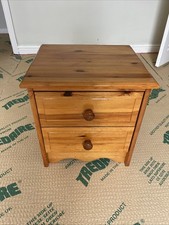 Solid Bedside Table Cabinet Chest of Drawers - 2 Drawers - Bedroom Furniture