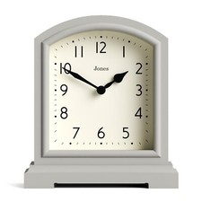 Jones® Tavern mantel clock light grey classic Arabic quartz modern design 