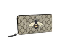 Gucci Bee Print GG Zip Around