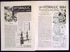 HYDRAULIC RAM Water Pump *No Power Needed* 1937 How-To Build PLANS off grid INFO