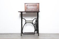 Antique Singer 12k Fiddle Base New Family Sewing Machine Treadle Stand & Key