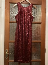 New Look Sparky Dress Size 12 Burgundy Red