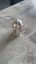 Small Hallmarked Silver Pepperette Birmingham C1893 Maker Possibly J.Whitten.